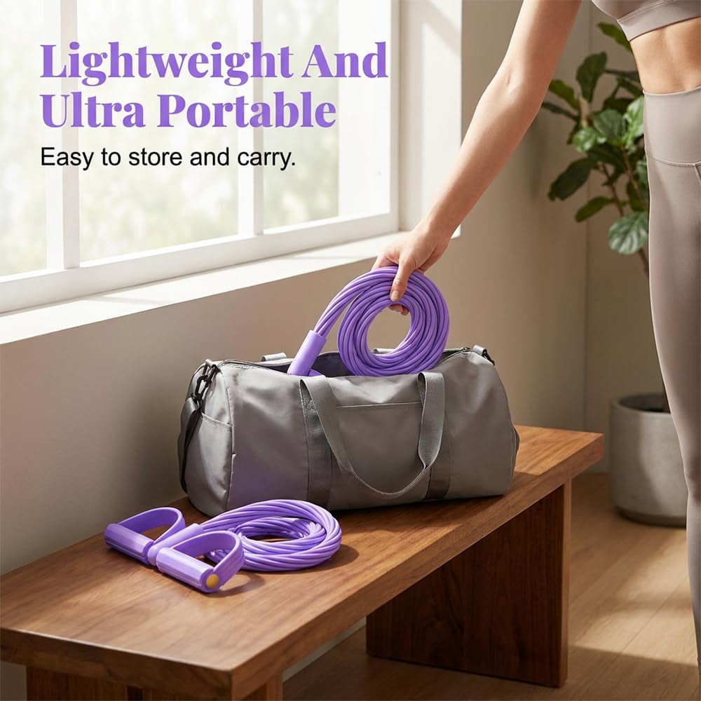 2026 Multifunction Pedal Resistance Band | Adjustable Pedal Resistance Band with Handles 8-Tube Resistance Rope Soft Foam Foot Pedal for Full Body Home Fitness Abs Arms Legs Waist Training