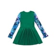thumbnail image 4 of iiniim Kids Girls Floral Long Sleeve Modest Swim Dress Hijab Swimsuit Beach Rashguard Cover Up 6-16 Dark Green 16, 4 of 7