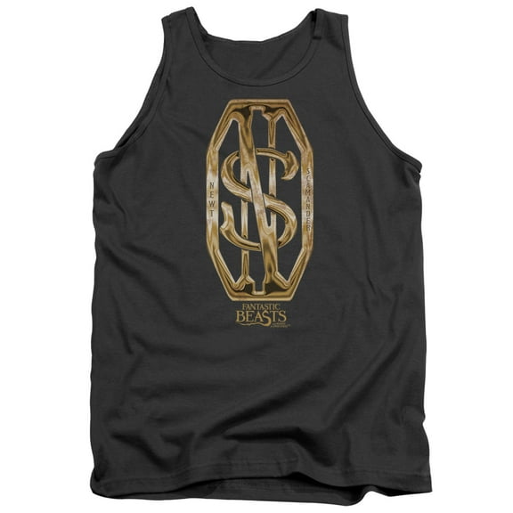 Trevco Sportswear WB242-TK-3 Fantastic Beasts Scamander Monogram Adult Tank Top, Charcoal - Large