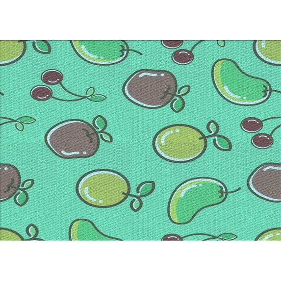Ahgly Company Indoor Rectangle Patterned Medium Sea Green Area Rugs, 7' x 9'