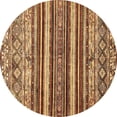 thumbnail image 1 of Ahgly Company Indoor Round Abstract Brown Modern Area Rugs, 6' Round, 1 of 4