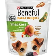 Purina Beneful Dog Treats, Baked Delights Snackers Soft Peanut Butter, Apples & Carrots, 9.5 oz Pouch