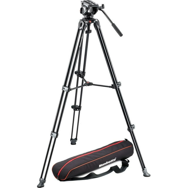 Manfrotto MVK500AM Lightweight Fluid Video System with Twin Legs and Middle Spreader (Black)