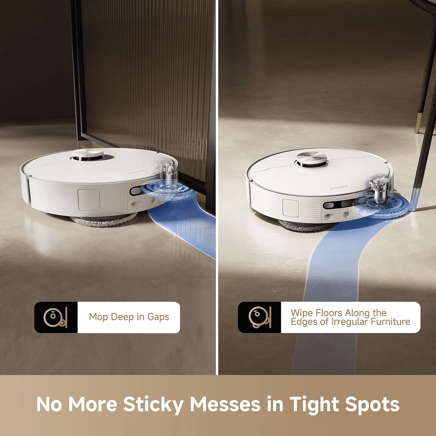 Dreame GoVac 500 Robot Vacuum and Mop, 19000Pa Suction, Tangle-Free, Remote Pet Monitoring, 167°F Water Self Clean, MopExtend Tech for Edge Cleaning, Smart Obstacle Avoidance, White