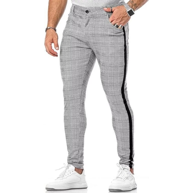 Pantalones Largos De Cuadros Casuales For Hombre