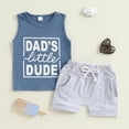 thumbnail image 4 of TOWED22 Baby Toddler Boy Sleeveless Tank Shirt + Adorable Graphic Shorts 2pcs Summer Clothing Casual Outfits Set(Blue,18-24 M), 4 of 5
