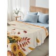 thumbnail image 5 of Twin XL Flat Sheet Only Vintage Fall Sunflowers on Linen Soft Microfiber Cooling Bedding Sheets Orange White Plaid Flat Bed Sheet for Hotel,Home Decor, 5 of 9