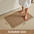 thumbnail image 5 of BULULOM Bathroom Rugs，Herringbone Boho Waffle Bath Mat, Non Slip Washable Super Absorbent Quick Dry, Farmhouse Bathroom Decor 20"*30" Khaki, 5 of 11