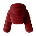 thumbnail image 4 of DDAPJ pyju Women's Faux Fur Cropped Jacket 2023 Clearance,Long Sleeve Zip Up Fluffy Fleece Outerwear Coats Plus Size Winter Warm Thick Hooded Jacket Trendy Short Tops S - 8XL, 4 of 5