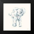 thumbnail image 2 of Pete, Katrina 12x12 Black Modern Framed Museum Art Print Titled - Baby Elephant on Cream, 2 of 5