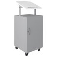 thumbnail image 1 of Hirsh Metal Mobile Locking Podium for Classroom or Office Arctic Silver/White, 1 of 5