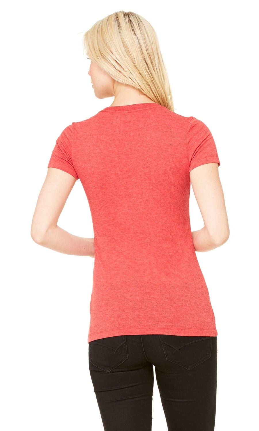 Women's Triblend Short-Sleeve Deep V-Neck T-Shirt