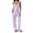 Purple, variant on Drovellove Women's Sleeveless Spaghetti Strap Cami and Drawstring Wide Leg Pajama Set - Soft Knit Vintage Floral Sleepwear with Ruffle Trim for Relaxing at Home or Cozy Lounging
