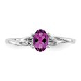 thumbnail image 4 of Auriga 10k White Gold Polished Oval-shaped Genuine Rhodolite Garnet Birthstone Ring for Women Size- 7, 4 of 6