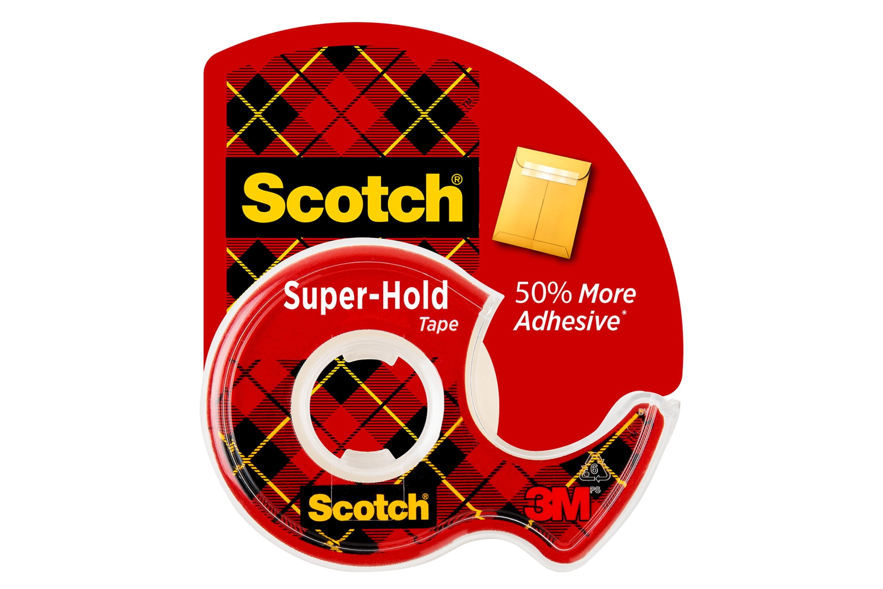 Transparent Finish Trusted Favorite 4198 50% More Adhesive 3/4 x 650 Inches 4 Rolls - 1 Scotch Super-Hold Tape Dispensered 