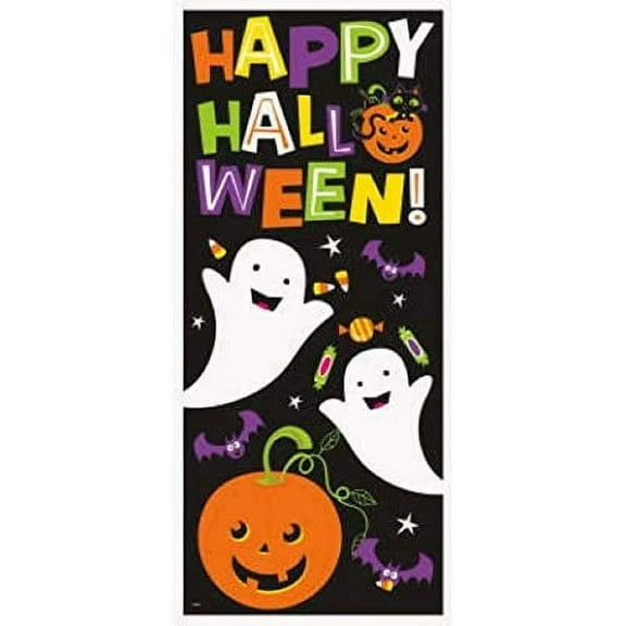 Cat & Pumpkin Plastic Door Poster - 1 Pc