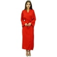 thumbnail image 5 of Bimba Womens Solid Rayon Robe Getting Ready Bride Bridesmaid Coverup Maxi Robes, 5 of 8