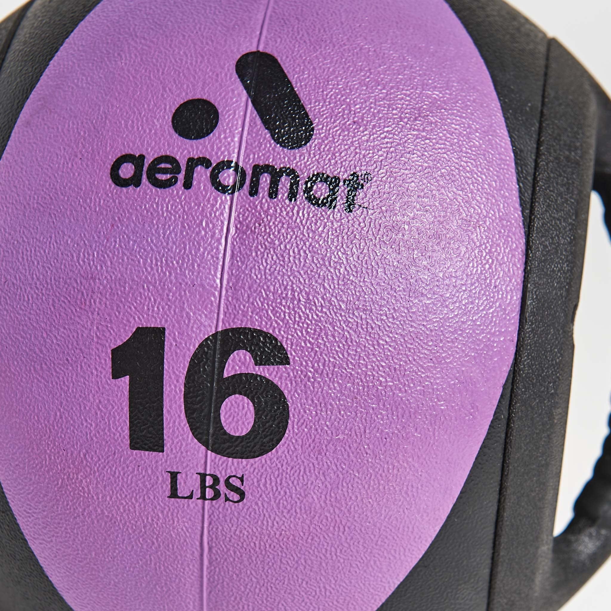 Sportime Aeromat Hard Rubber Dual Grip Power Medicine Ball, 9", Purple/Black, 16 lb