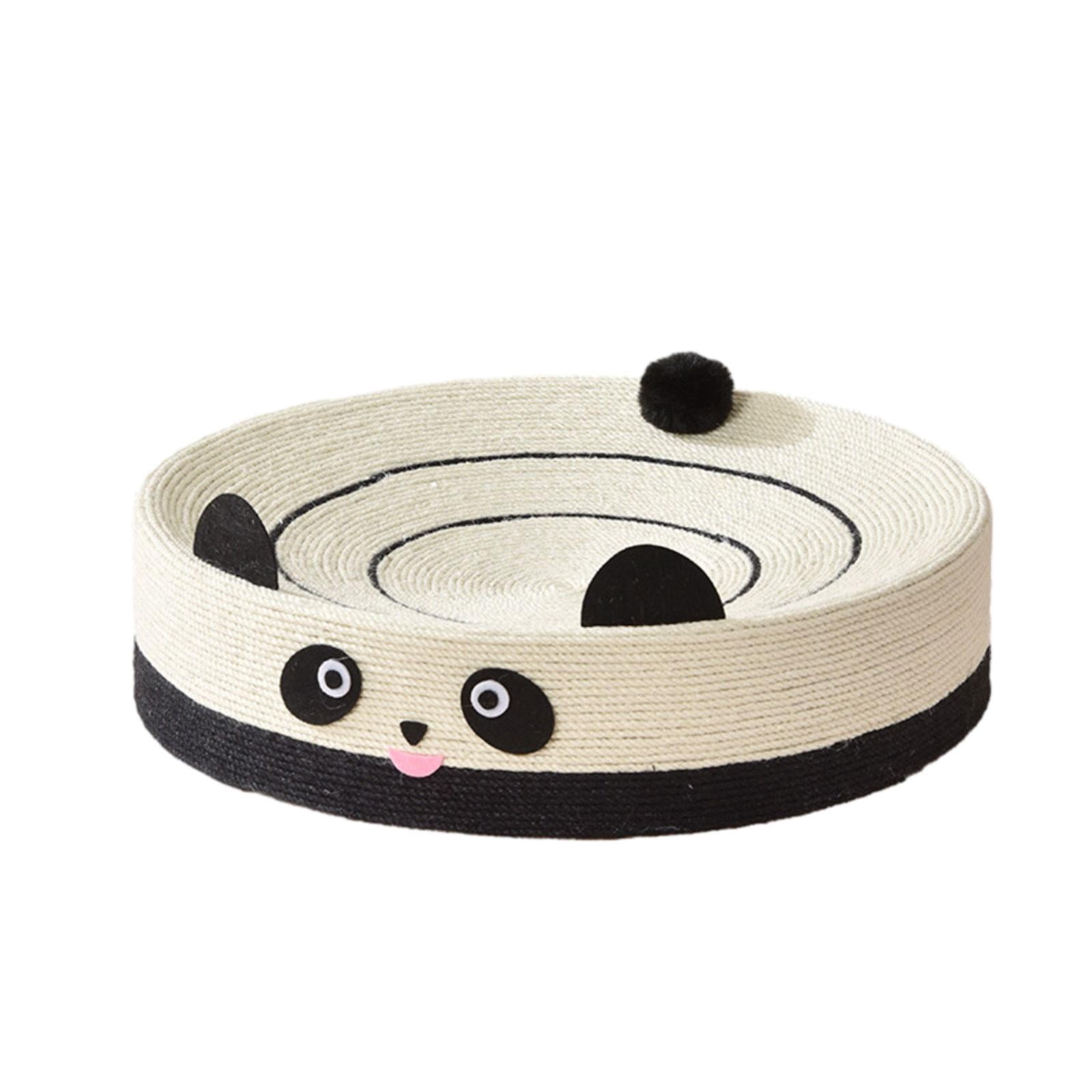 Round Sisal Cat Scratch Pad Cat Scratcher Bed Toys Durable Circular Creative Sturdy Home Decoration Cat Scratching Pad Lounge , Panda