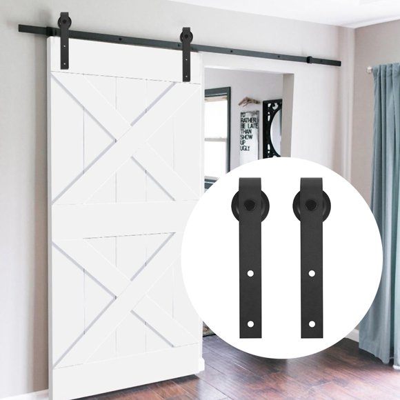 Wood Door Hardware Sliding Track Hardware, Sliding Door Hardware, Door Industrial Wheel 2 Meters for home kitchen Living Room cabinets