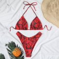 Guiexla 2 Pce/Set Women Bikini Set Snake Texture Print V Neck Spaghetti