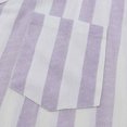 thumbnail image 5 of Camisas Hombre Vestir Camisa informal para hombre, camisa con estampado de rayas, camisa de manga corta con cuello vuelto y un solo pecho, Top holgado a la (Purple, L), 5 of 5