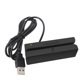 thumbnail image 1 of Lector de tarjetas USB Swipe Reader Tarjeta de asistencia de identificación de débito de crédito Lector portátil de 3 pistas con zumbador de luz LED Monstrate  EL4911-00B, 1 of 2
