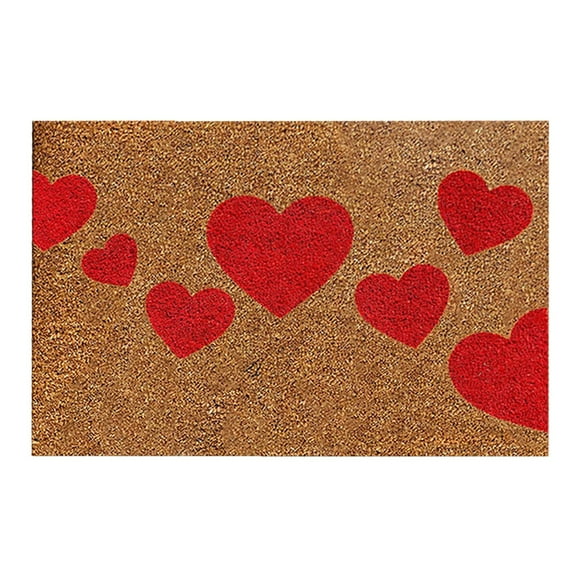 Chmadoxn Valentine's Day Area Rug, Valentines Day Door Mat, Gnome Love Heart Welcome Doormat, Rubber Back, Front Door Decorative Floor Mat Non-slip and Washable Holiday Rugs 23.6×15.7 Inch
