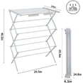 thumbnail image 4 of 3 Tiers Foldable Clothes Drying Rack, Vertical Laundry Rack Portable and Collapsible for Storage Indoor Outdoor, Pearly White, 4 of 12