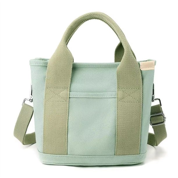 Bolso de Lona Pequeño de Moda para Mujer: Bolso Tipo Cubo para Teléfono Móvil de un Solo Hombro, Grueso y con Cremallera, para Uso Diario