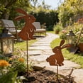 thumbnail image 4 of zhangmingg Rabbit Shaped Metal Garden Stake Set Decorative Animal Art for Courtyard Beds Pots Terraces 2PCS, 4 of 7