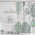 thumbnail image 4 of Sage Green Coastal Waterproof Fabric Shower Curtain,Ocean Coral Starfish Shell Seahorse Waterproof Fabric Shower Curtain for Bathroom Curtains Bathtubs Shower Curtains with 12 Hooks Stall 54x78in, 4 of 8