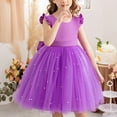 thumbnail image 2 of Gubotare Toddler Prom Dress Girls Tulle Dress Toddler Layered Tutu Dresses Rainbow Sequin Summer Party Birthday Wedding Cake Dress (Purple,Size 3-4 Years), 2 of 3