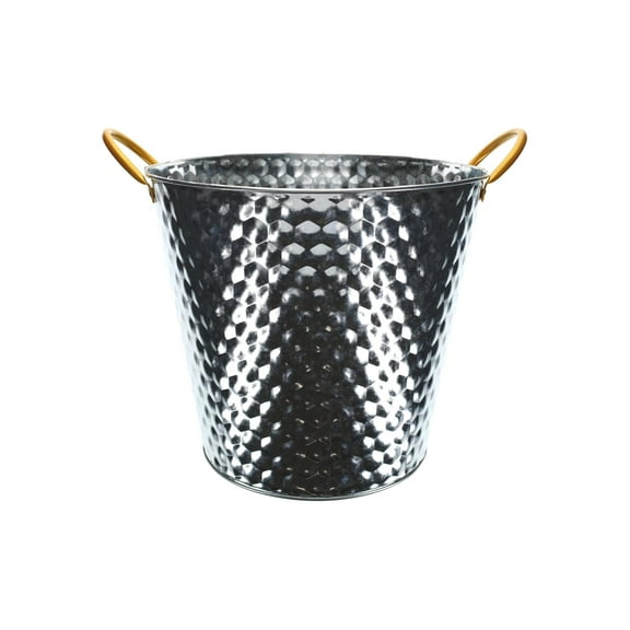 Mainstay Silver Hammered Galvanized Bucket 12.25X12.25
