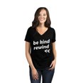 thumbnail image 2 of Be Kind Rewind Women's Fashion Relaxed V-Neck T-Shirt Tee Heather Black Medium, 2 of 5