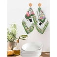 thumbnail image 2 of Spring Easter Kitchen Dish Towels for Drying Dishes Set of 2, Easter Eggs Bunny Truck Botanical Watercolor Waffle Weave Microfiber Hand Tea Bathroom Towels Quick Dry & Absorbent Towel 12x12, 2 of 7