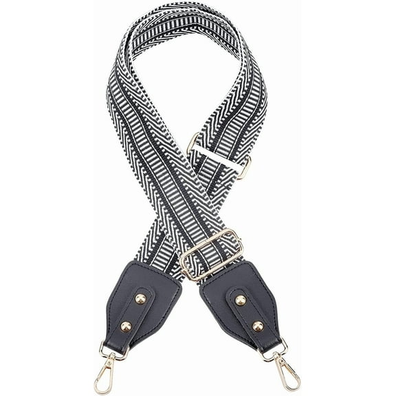 Purse Strap Replacement 34.2inch Adjustable Crossbody Handbags Strap Guitar style Strap Wide Shoulder Strap Striped Woven bag Strap Belt Messenger bag Camera Strap(Width 1.9inch)