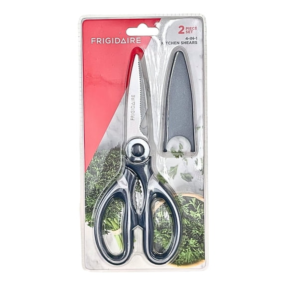 Frigidaire 4-in-1 Kitchen Shears with Sheath, Stainless Steel Multi-Purpose Scissors