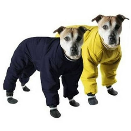002125 Muttluks Four Legged Nylon Reversible Snowsuit, Yellow/Black, 10