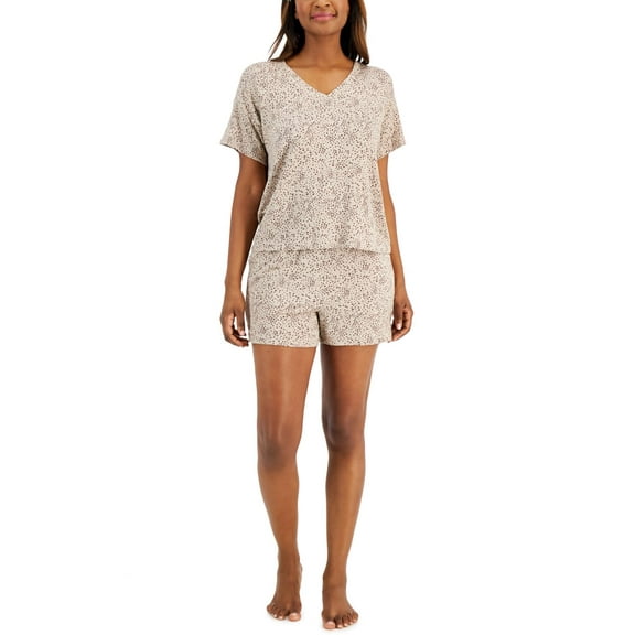 Alfani Womens V-Neck & Shorts Pajama Set Spots Sheepskin Size XX-Large