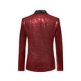thumbnail image 2 of Caoirhny Men's Shiny Sequin Blazer, One Button Tuxedo Suit Jacket for Party, Wedding, Banquet, Prom, 2 of 3