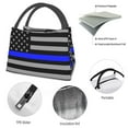 thumbnail image 4 of Insulated Lunch Tote Bag Distressed Police Style Flag Lunch Bag For Women Men, 4 of 7