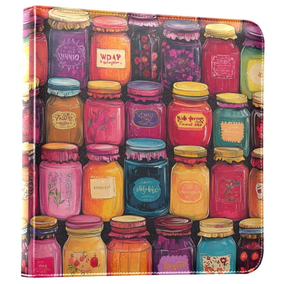 FORMRS 3 Ring Photo Album 4"x6" Self Adhesive Large Capacity PU Leather Cover, Purple Jar