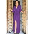 thumbnail image 2 of KOH KOH Long Sexy V-Neck Short Sleeve Slit Flowy Cocktail Evening Bridesmaid Wedding Guest Party Summer Tall Dressy Maxi Dress Gown For Women Lavender Purple X-Small US 2-4 NT290, 2 of 7
