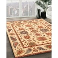 thumbnail image 3 of Ahgly Company Machine Washable Indoor Rectangle Abstract Brown Gold Area Rugs, 7' x 9', 3 of 7