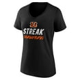 thumbnail image 2 of Women's Black Cincinnati Bengals Streak V-Neck T-Shirt, 2 of 3