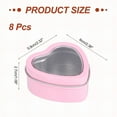 thumbnail image 2 of Heart Shaped Candle Tins with Clear Window Lids, 2 oz Empty Metal Tin Cans for Candle Making Candies Gifts DIY Crafts, Pink, Pack of 8, 2 of 6
