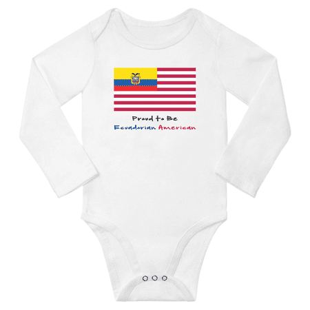 

Proud to be Ecuadorian American Baby Long Slevve Bodysuits Unisex Gifts (White 12-18 Months)