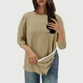 thumbnail image 2 of ZQGJB Post Shoulder Surgery Shirts for Women Tear Away 3/4 Sleeve Tops After Rotator Cuff Shirts Chemo Port Adaptive Clothing Khaki L, 2 of 8