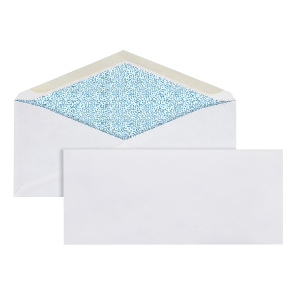 Office Depot Security Envelopes, 10 (4 1/8in. x 9 1/2in.), White, Box